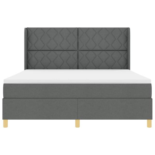 Boxspringbett mit Matratze Dunkelgrau 180x200 cm Stoff