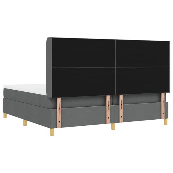 Boxspringbett mit Matratze Dunkelgrau 200x200 cm Stoff