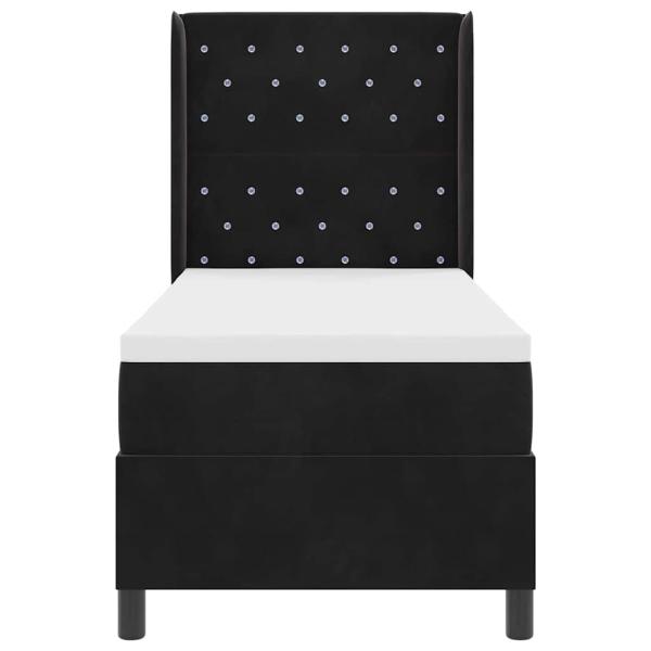 Boxspringbett mit Matratze Schwarz 80x200 cm Samt