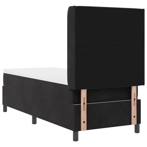 Boxspringbett mit Matratze Schwarz 80x200 cm Samt