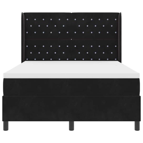 Boxspringbett mit Matratze Schwarz 140x200 cm Samt