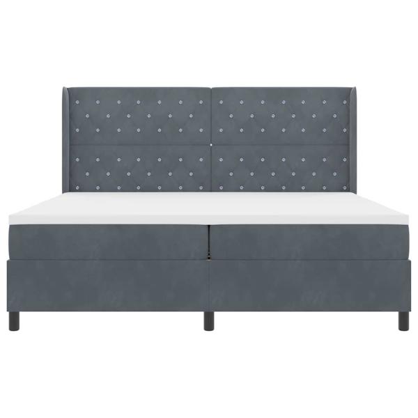 Boxspringbett mit Matratze Dunkelgrau 200x200 cm Samt