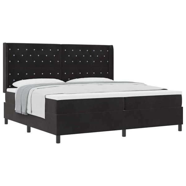 Boxspringbett mit Matratze Schwarz 200x200 cm Samt