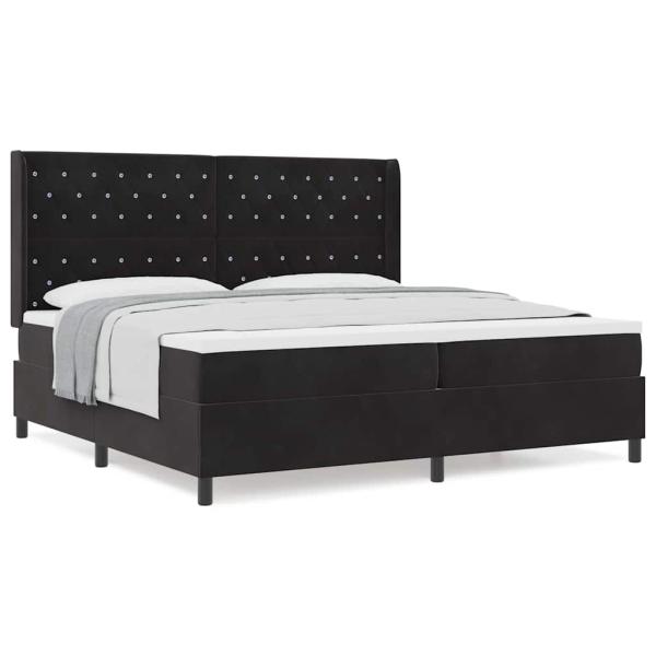 Boxspringbett mit Matratze Schwarz 200x200 cm Samt