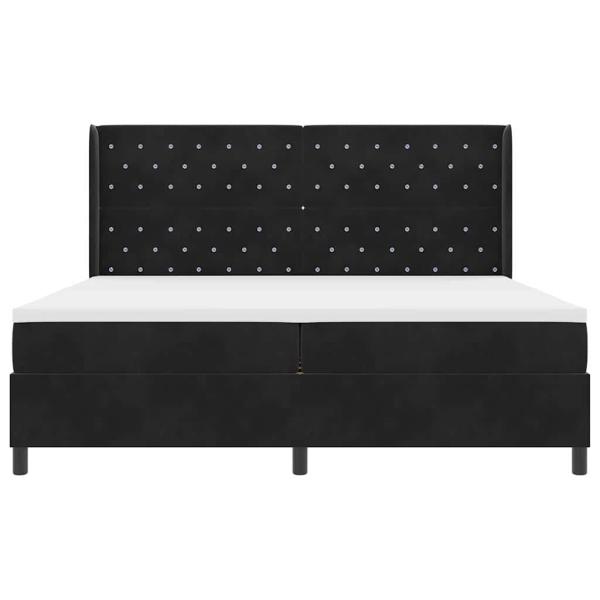 Boxspringbett mit Matratze Schwarz 200x200 cm Samt