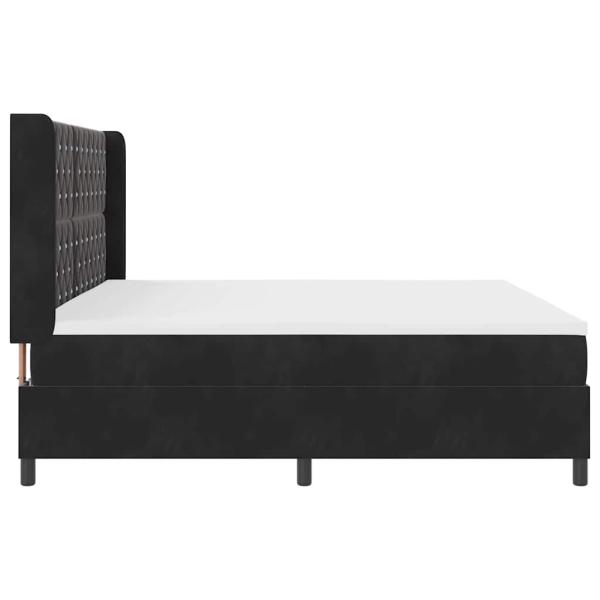 Boxspringbett mit Matratze Schwarz 200x200 cm Samt