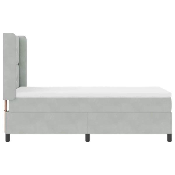 Boxspringbett mit Matratze Hellgrau 80x200 cm Samt