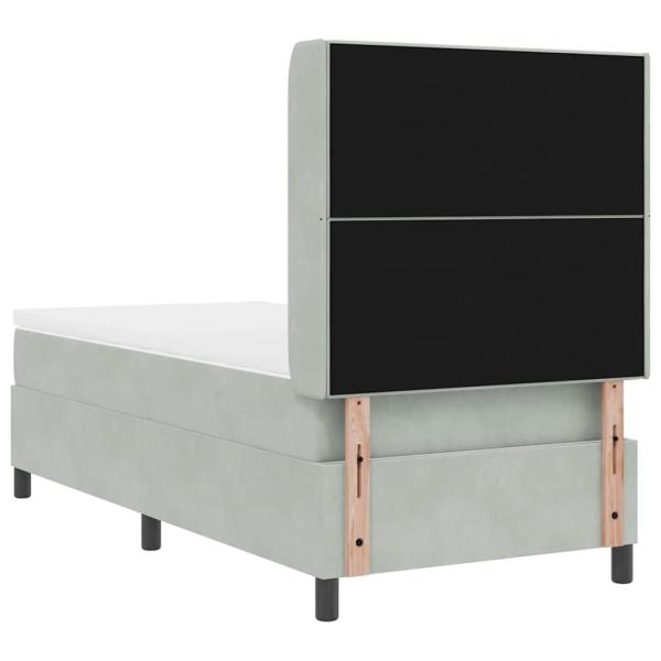 Boxspringbett mit Matratze Hellgrau 90x190 cm Samt
