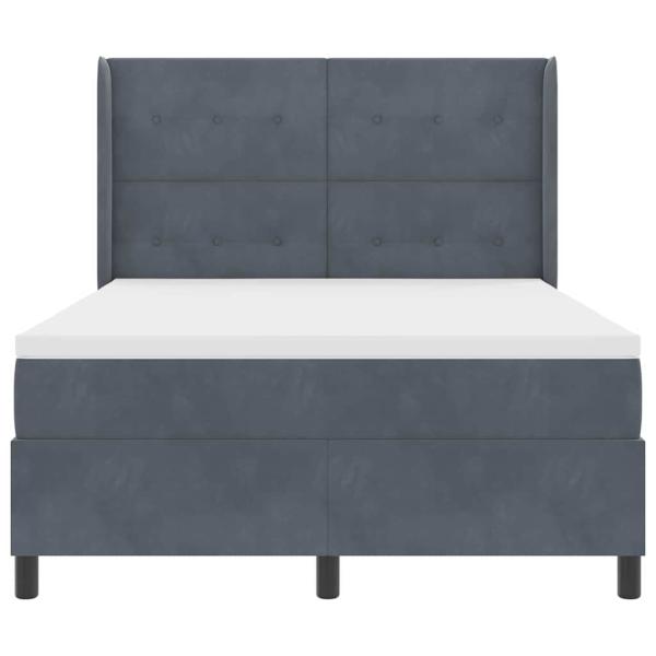 Boxspringbett mit Matratze Dunkelgrau 140x190 cm Samt