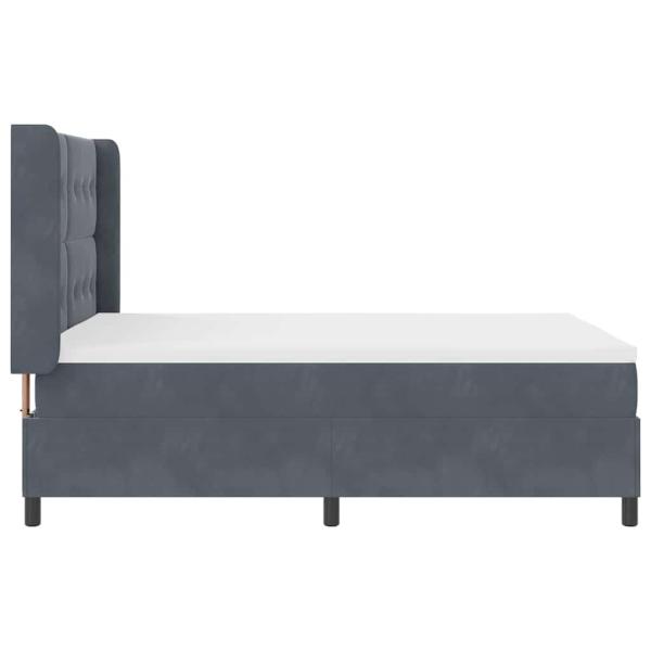 Boxspringbett mit Matratze Dunkelgrau 140x190 cm Samt