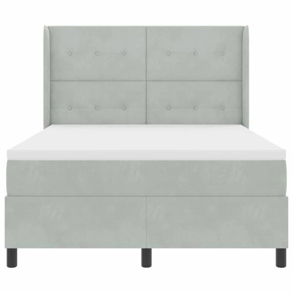 Boxspringbett mit Matratze Hellgrau 140x200 cm Samt