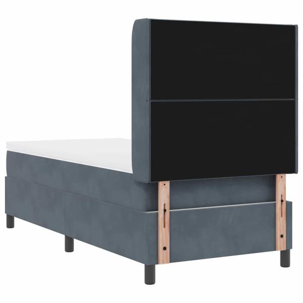 Boxspringbett mit Matratze Dunkelgrau 90x190 cm Samt