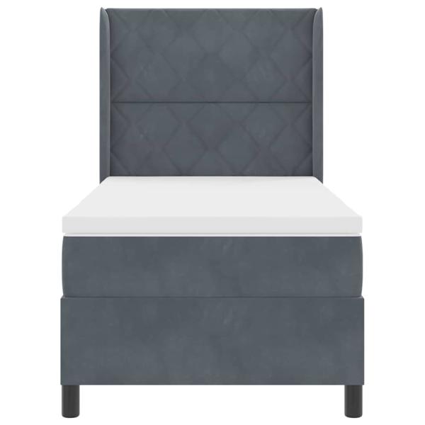 Boxspringbett mit Matratze Dunkelgrau 100x200 cm Samt