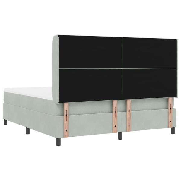 Boxspringbett mit Matratze Hellgrau 180x200 cm Samt