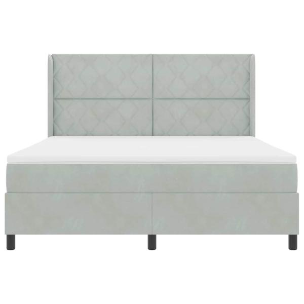 Boxspringbett mit Matratze Hellgrau 180x200 cm Samt