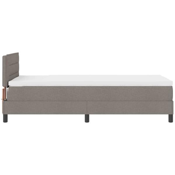 LED Boxspringbett mit Matratze Taupe 80x200 cm Stoff