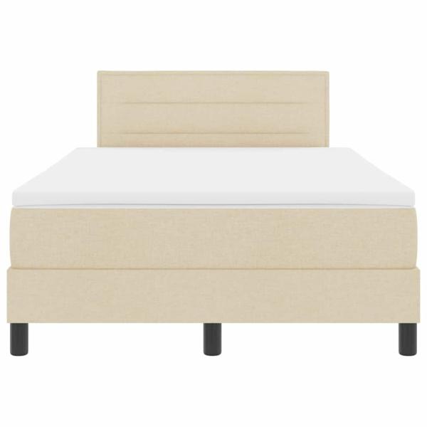 LED Boxspringbett mit Matratze Creme 120x190 cm Stoff