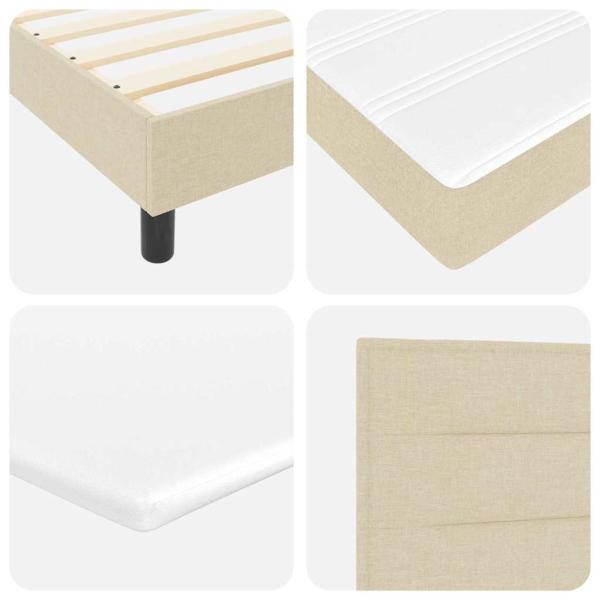 LED Boxspringbett mit Matratze Creme 120x190 cm Stoff