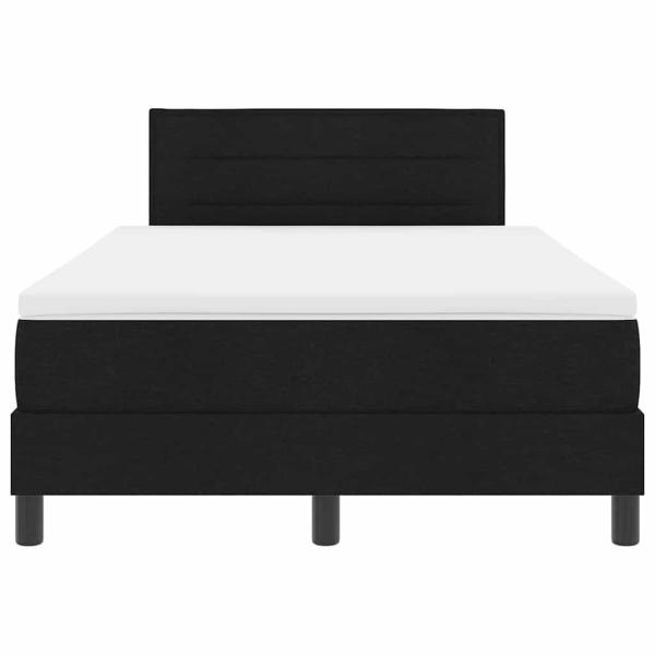 LED Boxspringbett mit Matratze Schwarz 120x200 cm Stoff