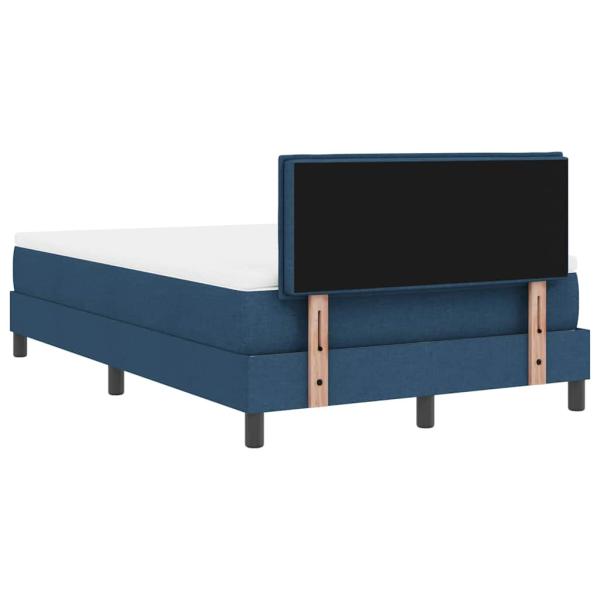 LED Boxspringbett mit Matratze Blau 120x200 cm Stoff
