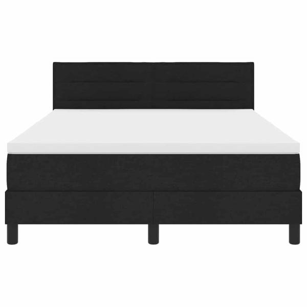 LED Boxspringbett mit Matratze Schwarz 140x200 cm Stoff