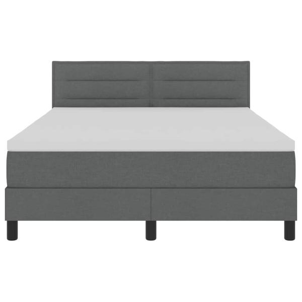LED Boxspringbett mit Matratze Dunkelgrau 160x200 cm Stoff