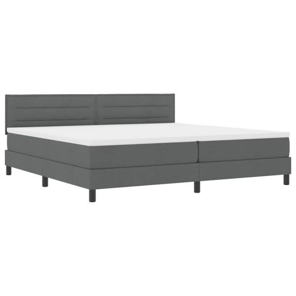 LED Boxspringbett mit Matratze Dunkelgrau 200x200 cm Stoff