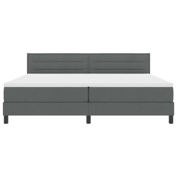 LED Boxspringbett mit Matratze Dunkelgrau 200x200 cm Stoff