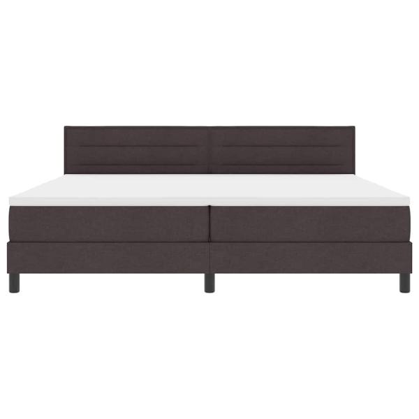 LED Boxspringbett mit Matratze Dunkelbraun 200x200 cm Stoff