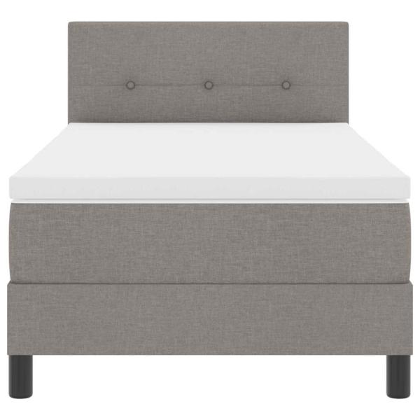 LED Boxspringbett mit Matratze Taupe 90x200 cm Stoff