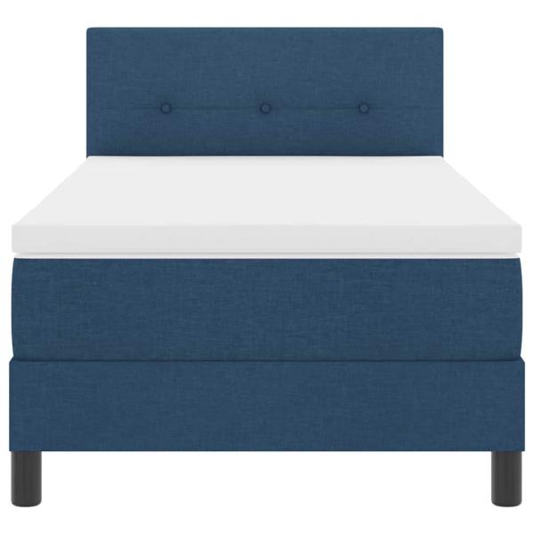 ARDEBO.de - LED Boxspringbett mit Matratze Blau 90x200 cm Stoff