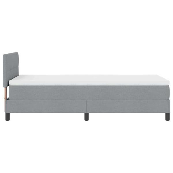 LED Boxspringbett mit Matratze Hellgrau 100x200 cm Stoff