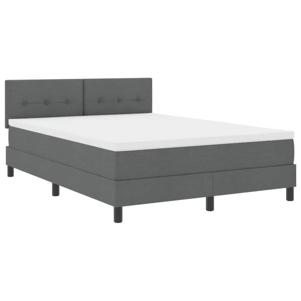 LED Boxspringbett mit Matratze Dunkelgrau 140x190 cm Stoff