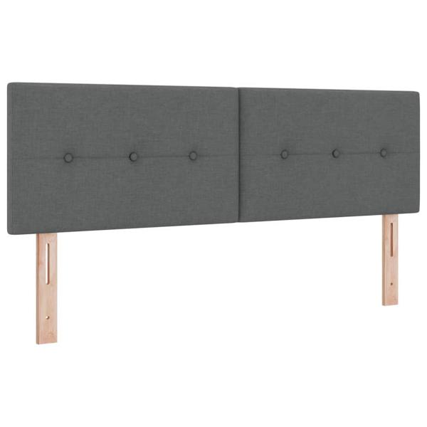 LED Boxspringbett mit Matratze Dunkelgrau 140x190 cm Stoff