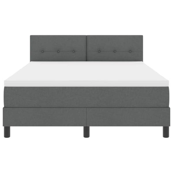 LED Boxspringbett mit Matratze Dunkelgrau 140x200 cm Stoff