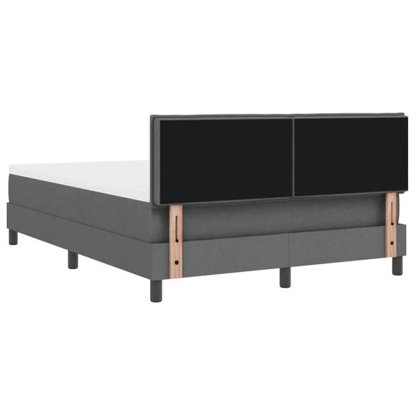 LED Boxspringbett mit Matratze Dunkelgrau 140x200 cm Stoff