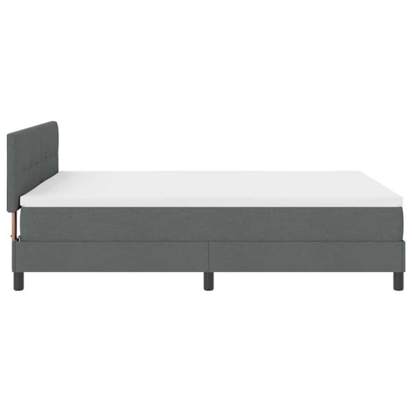 LED Boxspringbett mit Matratze Dunkelgrau 140x200 cm Stoff