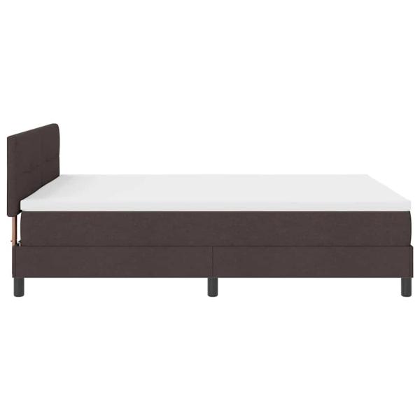 LED Boxspringbett mit Matratze Dunkelbraun 140x200 cm Stoff