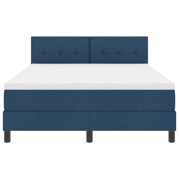 LED Boxspringbett mit Matratze Blau 160x200 cm Stoff