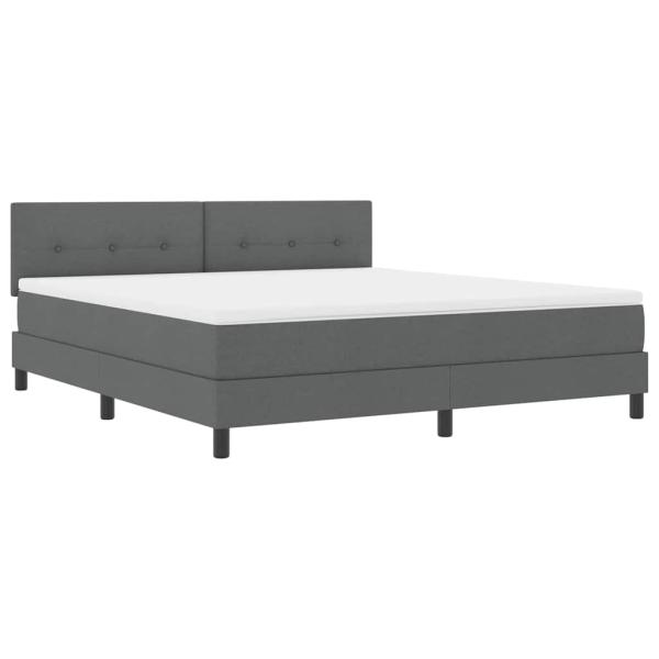 LED Boxspringbett mit Matratze Dunkelgrau 180x200 cm Stoff