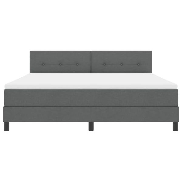 LED Boxspringbett mit Matratze Dunkelgrau 180x200 cm Stoff