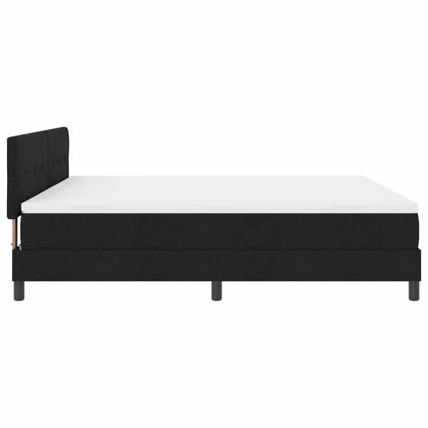 LED Boxspringbett mit Matratze Schwarz 180x200 cm Stoff