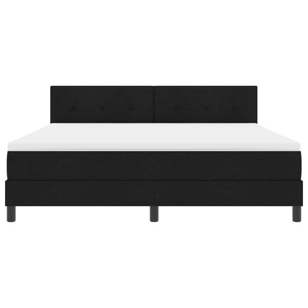 LED Boxspringbett mit Matratze Schwarz 180x200 cm Stoff