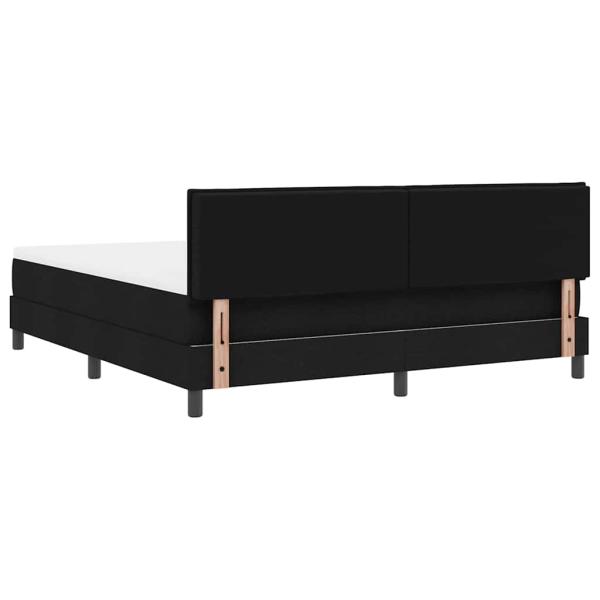 LED Boxspringbett mit Matratze Schwarz 180x200 cm Stoff