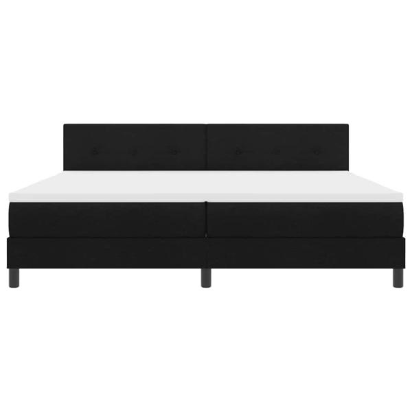 LED Boxspringbett mit Matratze Schwarz 200x200 cm Stoff