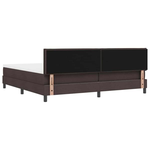 LED Boxspringbett mit Matratze Dunkelbraun 200x200 cm Stoff