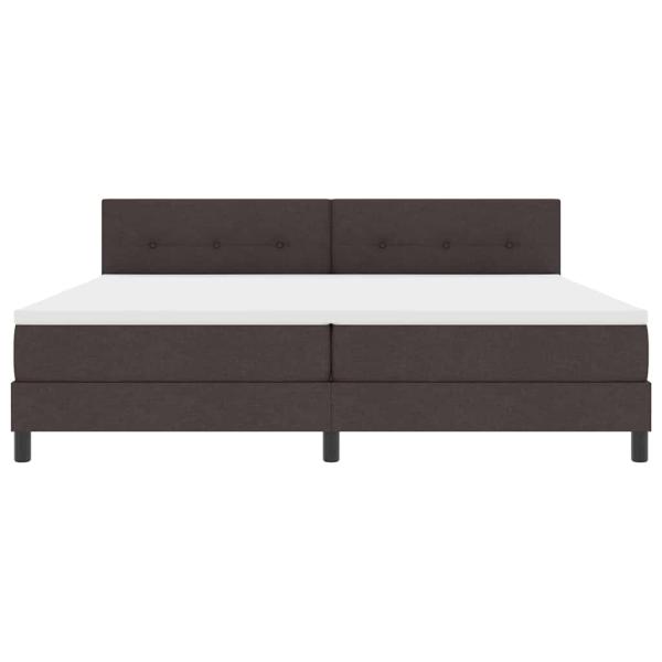 LED Boxspringbett mit Matratze Dunkelbraun 200x200 cm Stoff