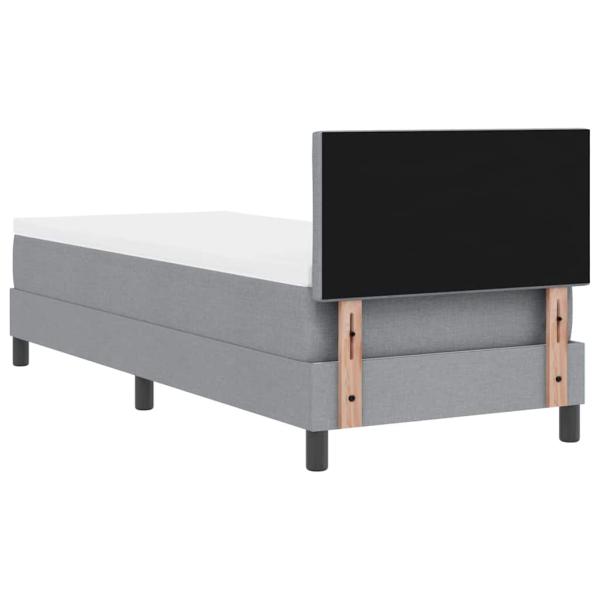 LED Boxspringbett mit Matratze Hellgrau 80x200 cm Stoff