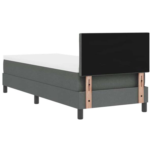 LED Boxspringbett mit Matratze Dunkelgrau 80x200 cm Stoff