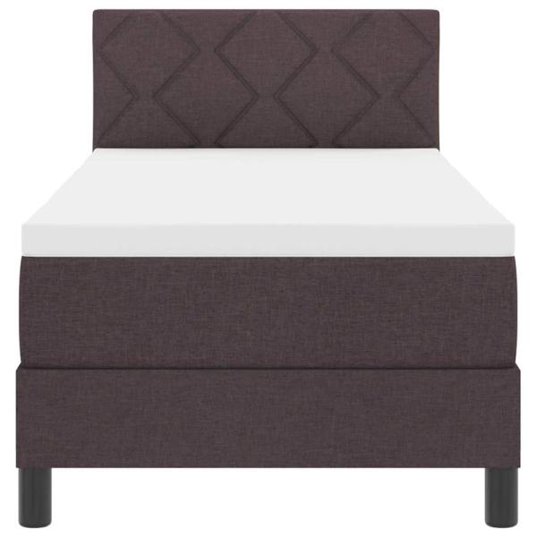 LED Boxspringbett mit Matratze Dunkelbraun 80x200 cm Stoff
